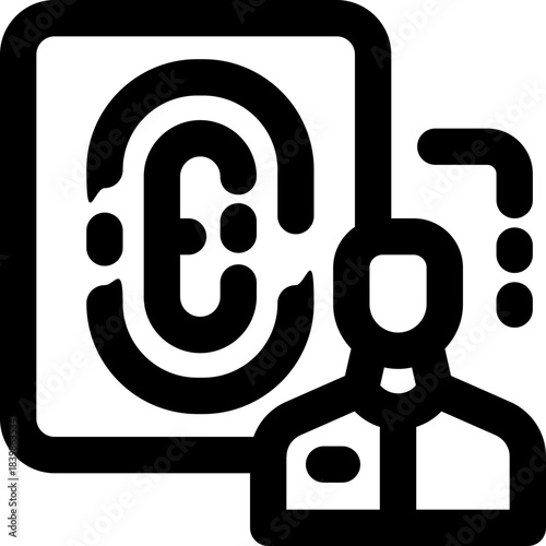 biometric line icon. Clean and minimalist vector icon for websites, mobile apps, presentations, and logos. Fully scalable and customizable for any project.