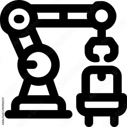 robot arm line icon. Clean and minimalist vector icon for websites, mobile apps, presentations, and logos. Fully scalable and customizable for any project.