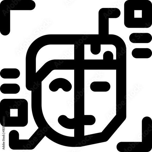 humanoid line icon. Clean and minimalist vector icon for websites, mobile apps, presentations, and logos. Fully scalable and customizable for any project.