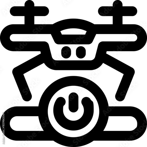 smart drone line icon. Clean and minimalist vector icon for websites, mobile apps, presentations, and logos. Fully scalable and customizable for any project.