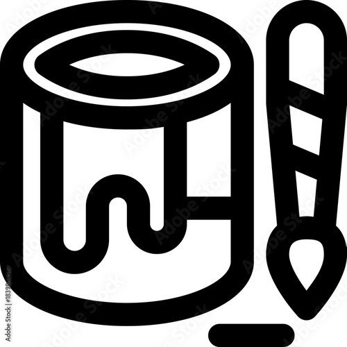 paint line icon. Clean and minimalist vector icon for websites, mobile apps, presentations, and logos. Fully scalable and customizable for any project.