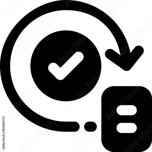 iterative glyph icon. Strong and solid vector icon for websites, mobile interfaces, presentations, and visual branding. High quality and easy to edit.