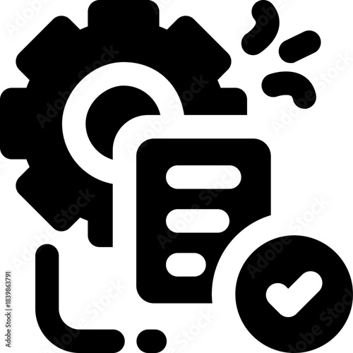 execution glyph icon. Strong and solid vector icon for websites, mobile interfaces, presentations, and visual branding. High quality and easy to edit.