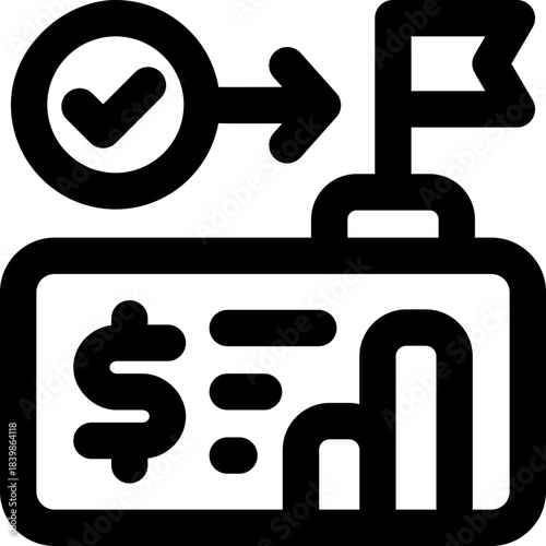 goal line icon. Clean and minimalist vector icon for websites, mobile apps, presentations, and logos. Fully scalable and customizable for any project.