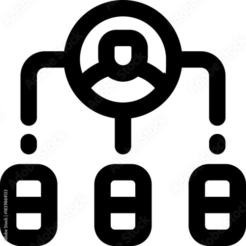 segmentation line icon. Clean and minimalist vector icon for websites, mobile apps, presentations, and logos. Fully scalable and customizable for any project.