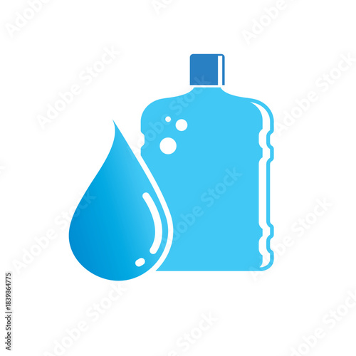 water drop and mineral bottle icon vector element illustration design