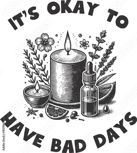 Mental Health Svg, It's okay to have bad days, awareness wellness matter, anxiety kindness positivity, ADHD, therapist gift, affirmation, motivational, self love