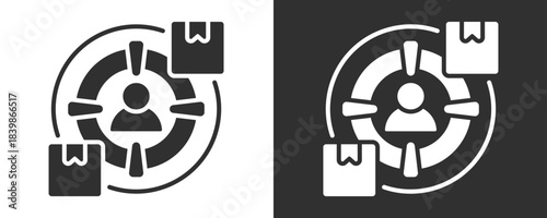 Target Icon Set Vector Collection Isolated In Black And White