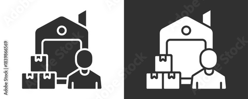 Distribution Icon Set Vector Collection Isolated In Black And White