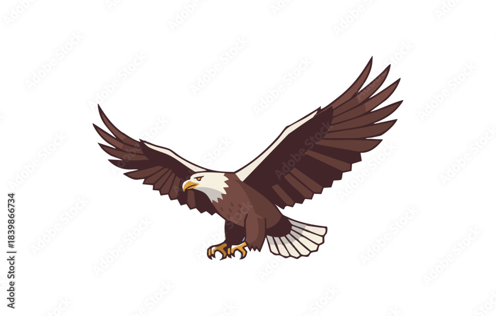Fototapeta premium majestic bald eagle white background