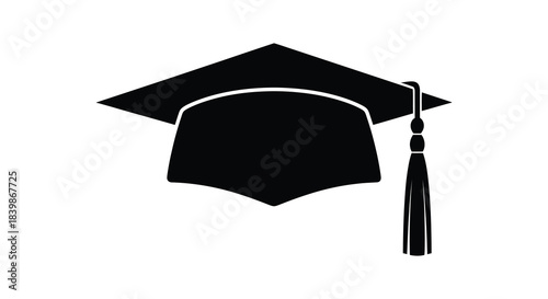 A classic graduation cap design representing academic achievement and future success silhouette