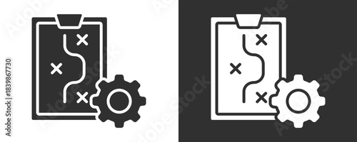 Plan Icon Set Vector Collection Isolated In Black And White