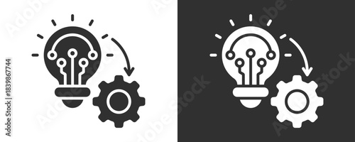 Implementation Icon Set Vector Collection Isolated In Black And White