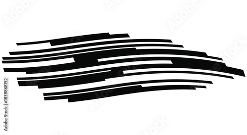 Abstract black brush stroke design with layered lines forming a dynamic artistic silhouette