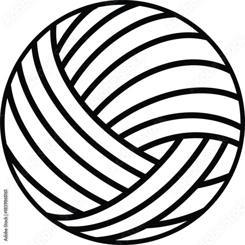 Abstract Geometric Pattern Icon of a Woven Ball sphere