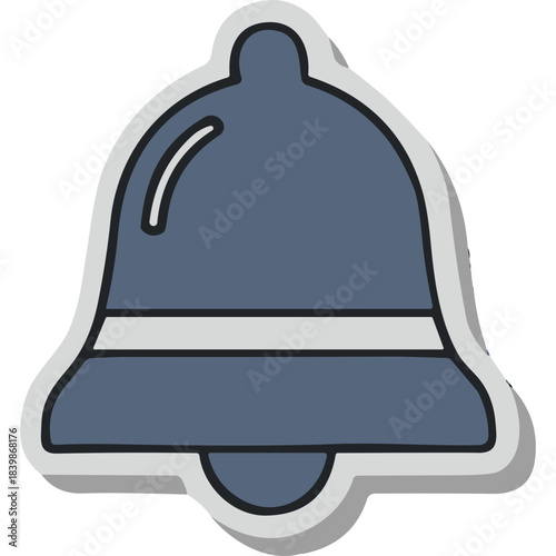 Notification Bell Icon With Blue Hue and White Stripe A Classic Symbol Of Alert and Information On A White Background