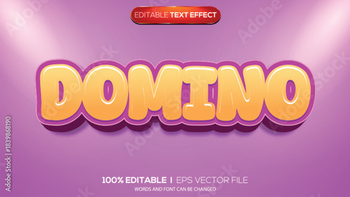 3D text effect domino theme