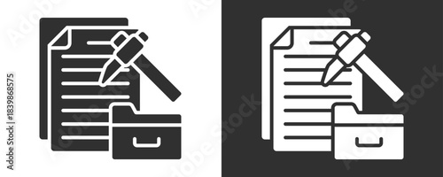 Data Mining Icon Set Vector Collection Isolated In Black And White
