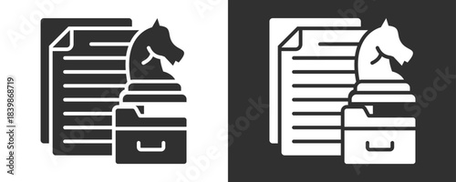 Data Strategy Icon Set Vector Collection Isolated In Black And White