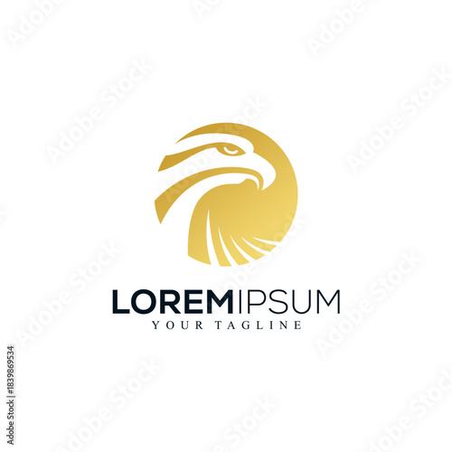 Golden Eagle Head Logo with Gradient Style