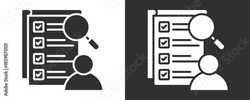 Survey Icon Set Vector Collection Isolated In Black And White