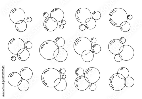 Collection of Outline Bubbles in Various Arrangements