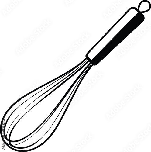 Outline icon of a wire whisk for baking and cooking kitchen utensil cooking tool