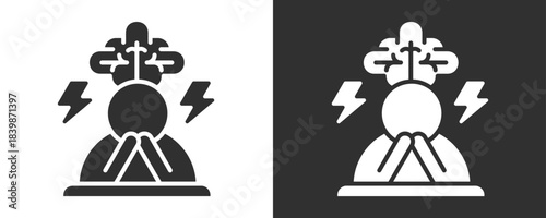 Depression Icon Set Vector Collection Isolated In Black And White