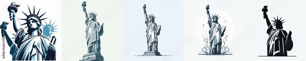 Obraz premium STATUE OF LIBERTY VECTOR WHITE BACKGROUND