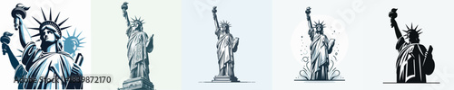 STATUE OF LIBERTY VECTOR WHITE BACKGROUND