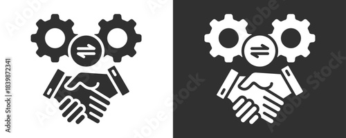 Cooperation Icon Set Vector Collection Isolated In Black And White