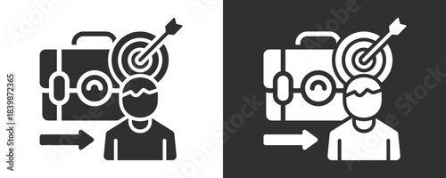 Target Icon Set Vector Collection Isolated In Black And White