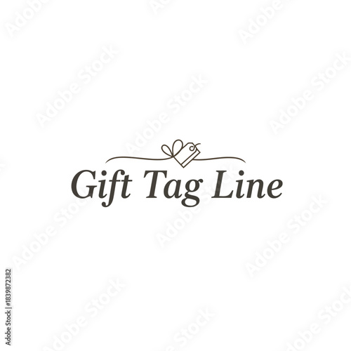 Elegant gift tag line with subtle bow accent