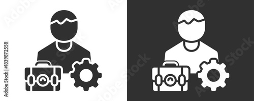 Staff Icon Set Vector Collection Isolated In Black And White