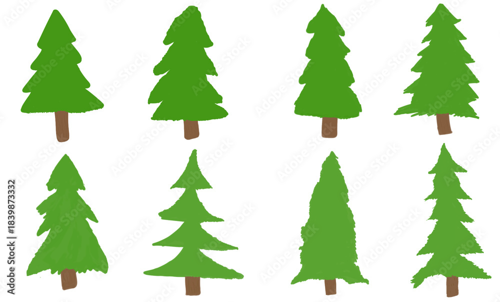 Fototapeta premium set of christmas trees