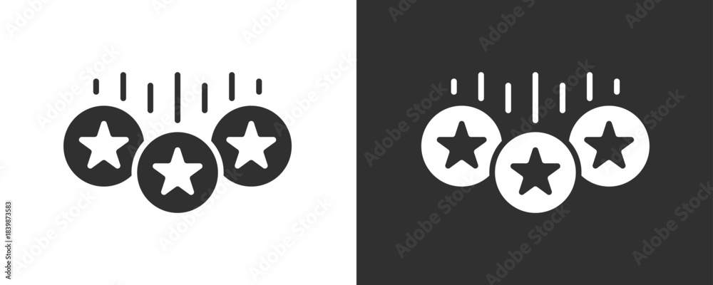 Fototapeta premium Rating Icon Set Vector Collection Isolated In Black And White