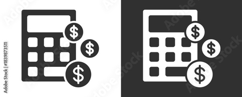 Calculator Icon Set Vector Collection Isolated In Black And White