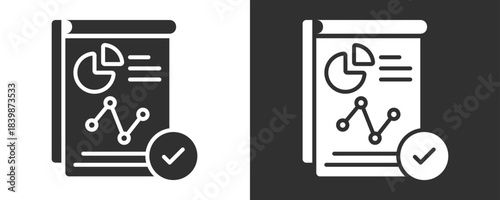Business Report Icon Set Vector Collection Isolated In Black And White