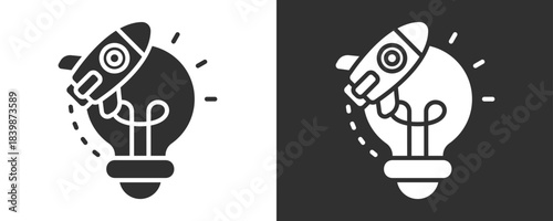 Idea Icon Set Vector Collection Isolated In Black And White