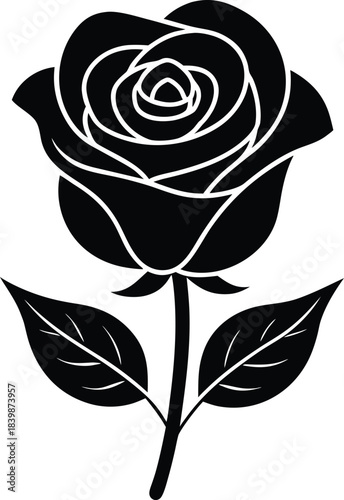 Mother s Day Rose Icon Silhouette Single Elegant Flower 2