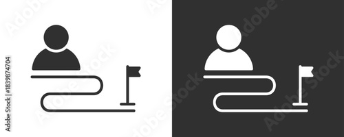 Journey Icon Set Vector Collection Isolated In Black And White
