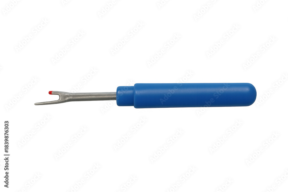 Fototapeta premium Blue seam ripper unpicker tool for sewing craft
