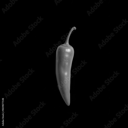 red hot chili pepper on black