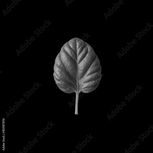 green leaf on black background