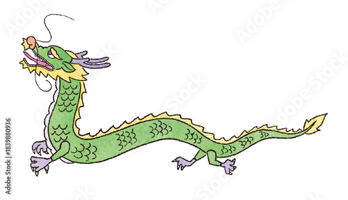 手描き風の龍イラスト（辰・干支・縁起物）