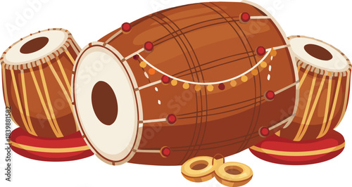 Indian Wedding Sangeet Dholak Tabla Music Instruments 