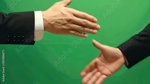 Business Handshake on Green Screen, Agreement, Partnership, Deal.