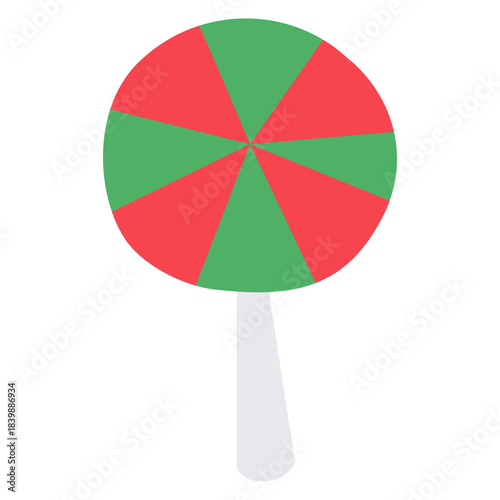 Christmas Lollipop Candy Flat Illustration