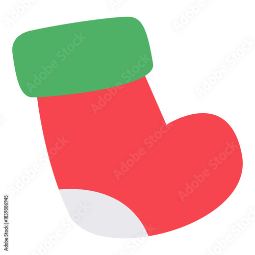 Christmas Stocking Sock Flat Illustration