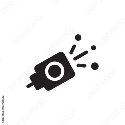 Sensor icon vector in black solid flat design icon isolated on white background
